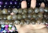 CAA3453 15 inches 16mm faceted round agate beads wholesale