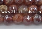 CAA3509 15.5 inches 6mm faceted round AB-color fire agate beads