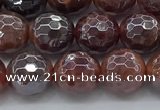 CAA3510 15.5 inches 8mm faceted round AB-color fire agate beads