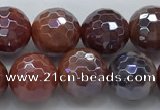 CAA3511 15.5 inches 10mm faceted round AB-color fire agate beads