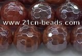 CAA3512 15.5 inches 12mm faceted round AB-color fire agate beads