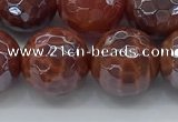 CAA3513 15.5 inches 14mm faceted round AB-color fire agate beads