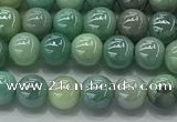 CAA3515 15.5 inches 4mm round AB-color grass agate beads wholesale