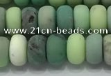 CAA3523 15.5 inches 5*8mm rondelle matte grass agate beads wholesale