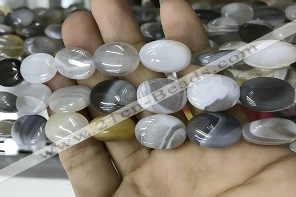 CAA3565 15.5 inches 13*18mm oval grey Botswana agate beads