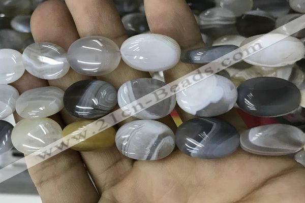 CAA3566 15.5 inches 15*20mm oval grey Botswana agate beads