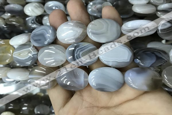 CAA3567 15.5 inches 18*25mm oval grey Botswana agate beads