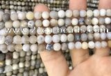 CAA3587 15.5 inches 6mm round matte ocean fossil agate beads