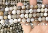 CAA3588 15.5 inches 8mm round matte ocean fossil agate beads