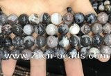 CAA3594 15.5 inches 10mm round black zebra agate beads wholesale