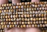 CAA3601 15.5 inches 4mm round yellow crazy lace agate beads