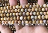 CAA3602 15.5 inches 6mm round yellow crazy lace agate beads