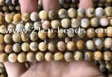 CAA3603 15.5 inches 8mm round yellow crazy lace agate beads