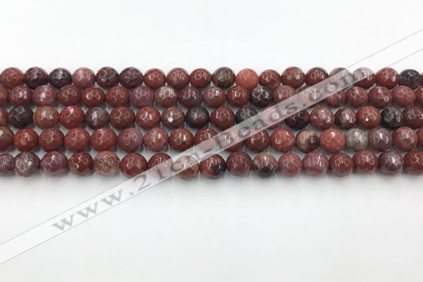 CAA3628 15.5 inches 4mm faceted round Portuguese agate beads