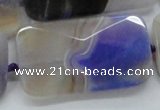 CAA363 15.5 inches 25*50mm faceted rectangle violet line agate beads