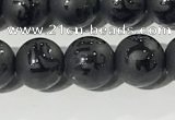 CAA3675 15.5 inches 6mm round matte & carved black agate beads