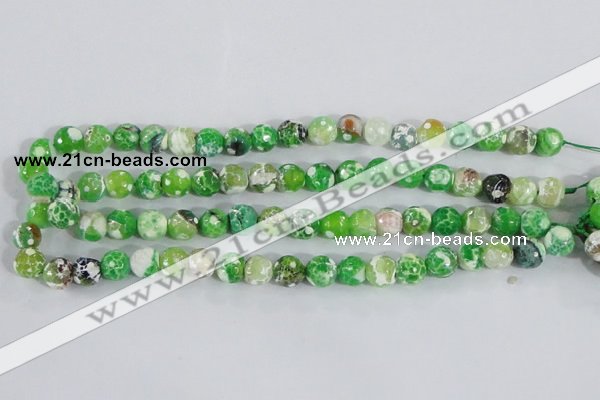 CAA371 15.5 inches 10mm faceted round fire crackle agate beads