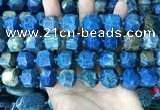 CAA3710 15*16mm - 16*17mm faceted nuggets chrysanthemum agate beads