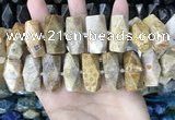 CAA3717 13*26mm - 15*30mm faceted nuggets chrysanthemum agate beads