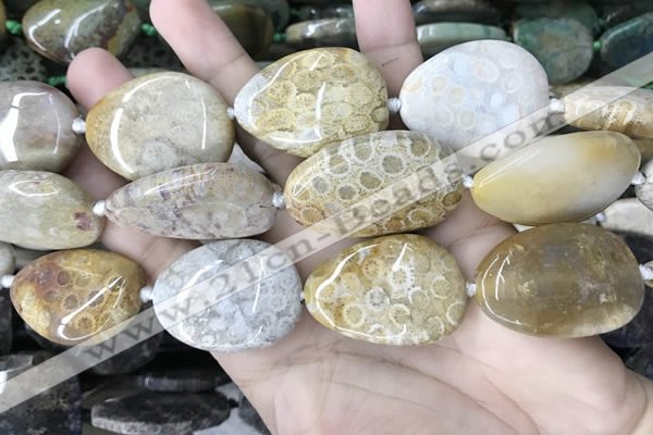 CAA3724 25*35mm - 30*40mm freeform chrysanthemum agate beads