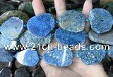 CAA3728 25*28mm - 35*45mm freeform chrysanthemum agate slab beads