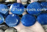 CAA3735 40*50mm - 42*55mm faceted freeform chrysanthemum agate beads