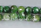 CAA377 15.5 inches 12mm faceted round fire crackle agate beads