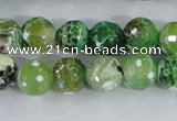 CAA378 15.5 inches 14mm faceted round fire crackle agate beads