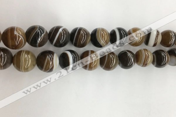 CAA3803 15.5 inches 14mm round line agate beads wholesale