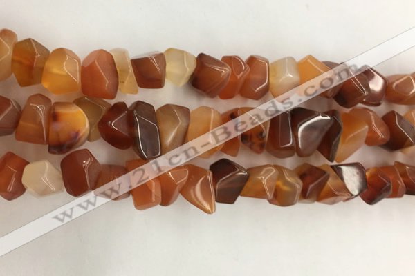 CAA3808 15.5 inches 10*14mm - 12*16mm faceted nuggets red agate beads