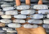 CAA3815 15.5 inches 12*40mm rice blue agate beads wholesale