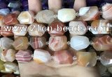 CAA3820 13*17mm - 18*22mm faceted nuggets line agate beads