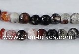 CAA383 15.5 inches 6mm faceted round fire crackle agate beads