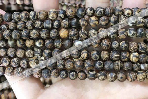 CAA3848 15 inches 6mm round tibetan agate beads wholesale