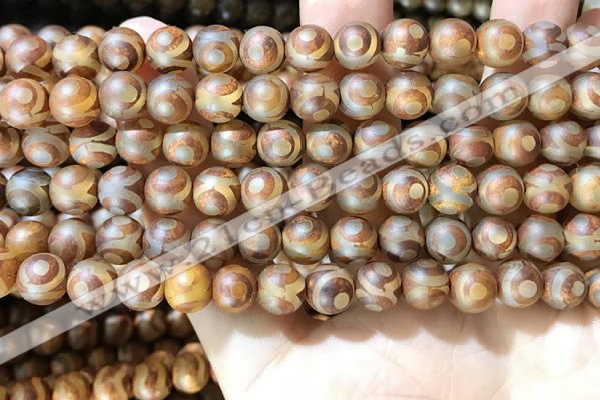 CAA3856 15 inches 8mm round tibetan agate beads wholesale