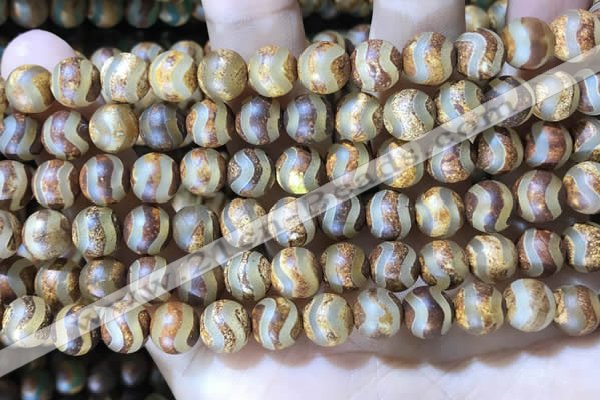 CAA3859 15 inches 8mm round tibetan agate beads wholesale