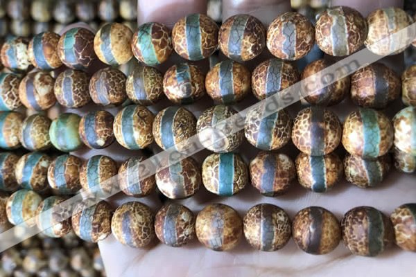 CAA3892 15 inches 10mm round tibetan agate beads wholesale