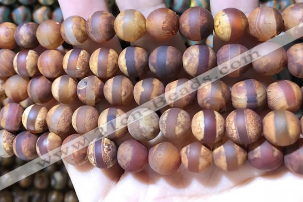 CAA3893 15 inches 10mm round tibetan agate beads wholesale