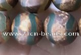 CAA3897 15 inches 10mm round tibetan agate beads wholesale