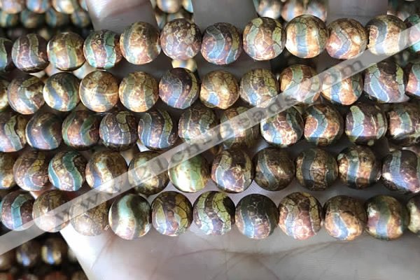 CAA3899 15 inches 10mm round tibetan agate beads wholesale