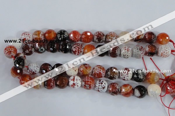 CAA390 15.5 inches 20mm faceted round fire crackle agate beads