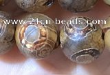 CAA3901 15 inches 10mm round tibetan agate beads wholesale