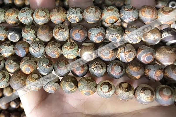 CAA3904 15 inches 10mm round tibetan agate beads wholesale