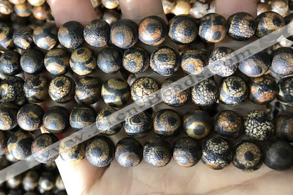 CAA3910 15 inches 10mm round tibetan agate beads wholesale