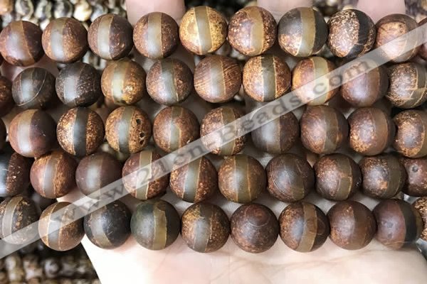 CAA3920 15 inches 12mm round tibetan agate beads wholesale