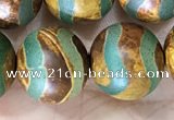 CAA3923 15 inches 12mm round tibetan agate beads wholesale