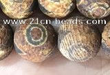 CAA3924 15 inches 12mm round tibetan agate beads wholesale