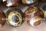 CAA3925 15 inches 12mm round tibetan agate beads wholesale