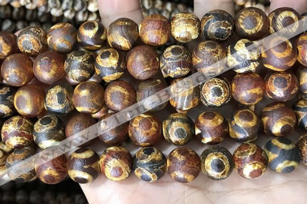 CAA3925 15 inches 12mm round tibetan agate beads wholesale