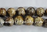 CAA395 15.5 inches 12mm round fire crackle agate beads wholesale